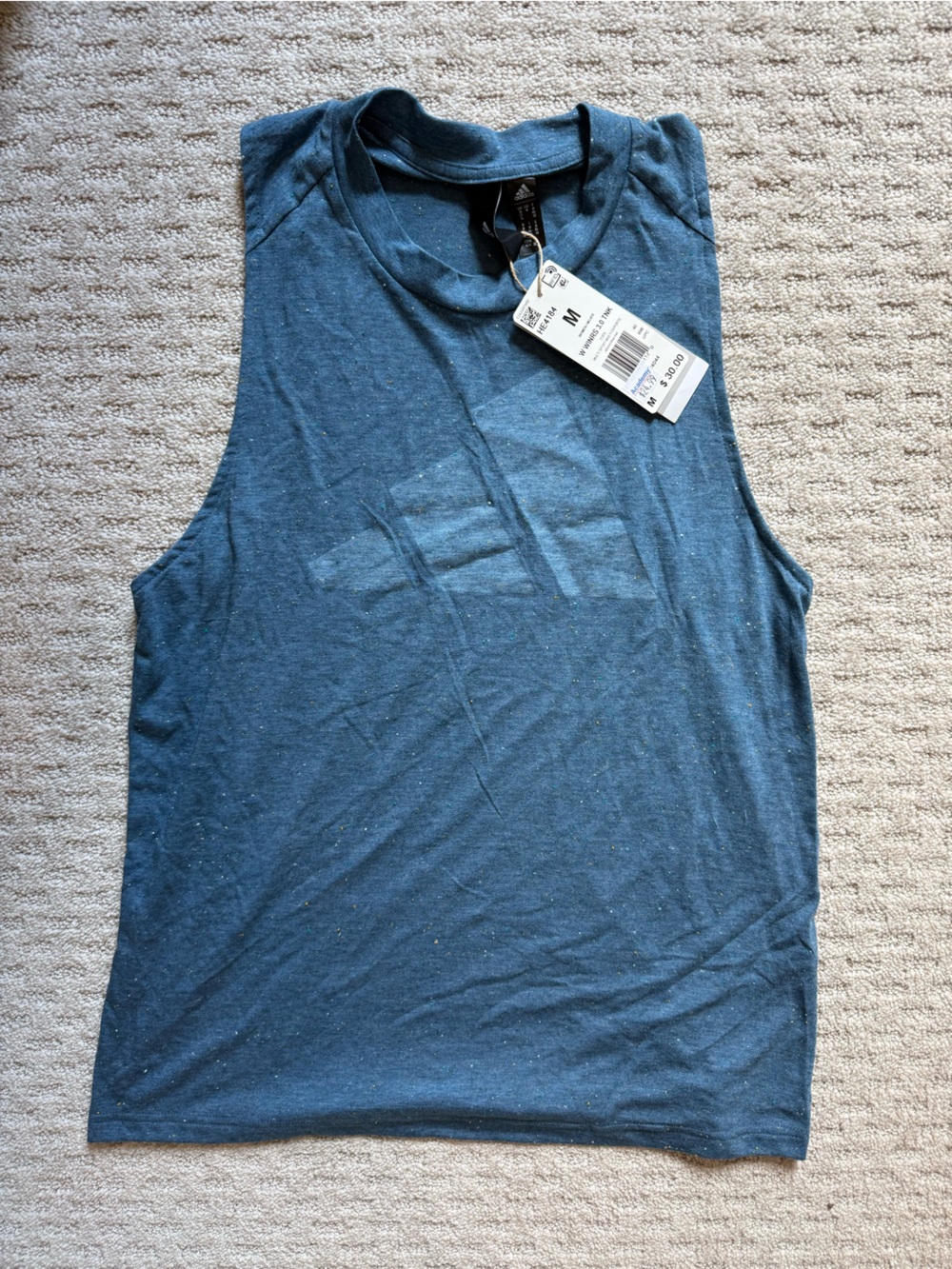 adidas women's Muscle Tee Tank Top - Teal Blue